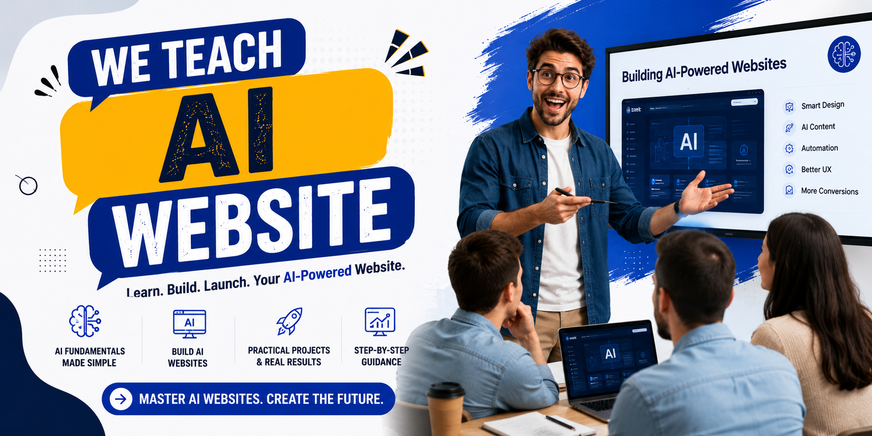 AI-powered website design concept in editorial style